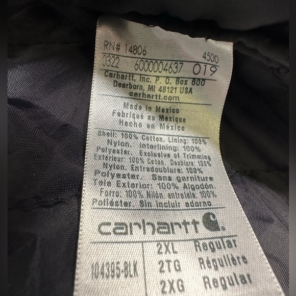 Carhartt Men’s XXL (2XL) Washed Duck Vest Insulated Loose Fit Black 0V4395-M - Picture 8 of 11